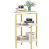 AWQM Marble Side End Table, 3-Tier Sofa Side Table,Small Round