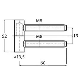 Drilling Hinge for Internal Door Hinges 13.5 mm Galvanised Silver