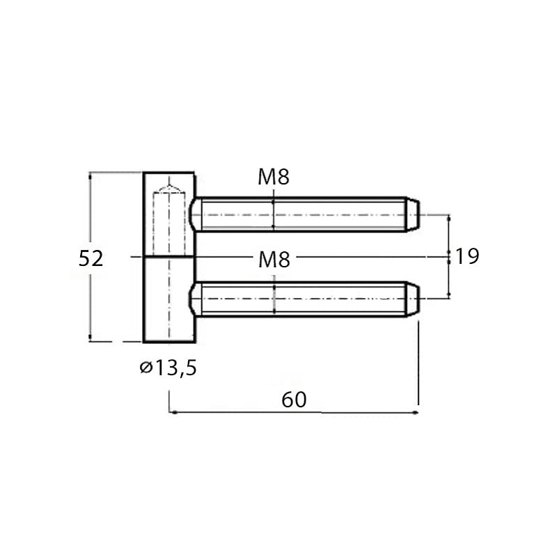 Drilling Hinge for Internal Door Hinges 13.5 mm Galvanised Silver