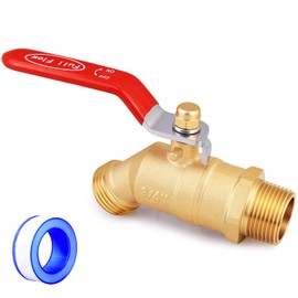 UNWAVER Garden Hose Full Flow Faucets Heavy Brass Bibb 3/4" Male NPT inlet Connection with Male GHT water hose outlet(3/4 inlet Long Handle 1PCS)
