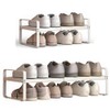 Yagizaai Expandable 1-Tier Metal Shoe Rack (H:7"), Adjustable Width 14.9"–23.6",