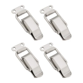 OTOTEC Pack of 4 Toggle Lock Cabinet Spring Latch Hasp Made of 304 Stainless Steel for Aviation Boxes Packaging Boxes Takeaway Boxes 60 x 22 x 13 mm Silver
