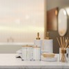 Relaxdays Plastic Container with Bamboo Lid, Organiser Cotton Pads and