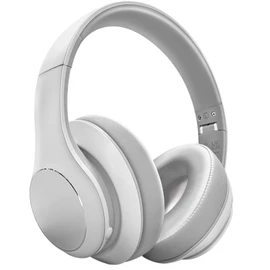 Intoberp - Auriculares inalámbricos Bluetooth sobre las orejas, 40 horas de reproducción inalámbricos con micrófono, auriculares plegables y ligeros con sonido estéreo de alta fidelidad para viajes y trabajo (blanco)