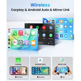 4+64G Android Car Radio Stereo for Ford Fusion Mondeo Mustang 2009-2012 Wireless Carplay Android Auto, 10.1'' Head Unit Touchscreen with Bluetooth WiFi GPS Mirror Link FM/RDS DSP Backup Camera SWC