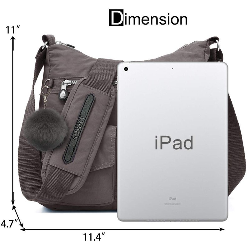 SUKRY Nylon Crossbody Bag for Women with Anti theft RFID