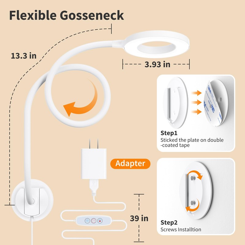 Kaulsoue Wall Mounted Reading Light, Book Light in Bed at