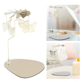 YWBL-WH Portavelas de Carillón de Viento, Portavelas Giratorio, Portavelas Giratorio, Portavelas de Carillón de Viento para la Decoración del Hogar, Fiesta, Portavelas(Mariposa)