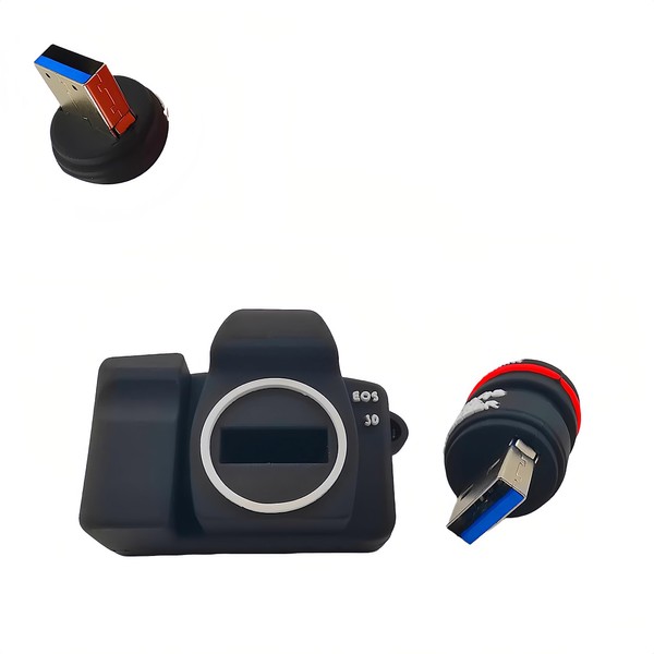 EcooDisk 128GB USB 3.0 Flash Drive Camara Shape Zip Drive