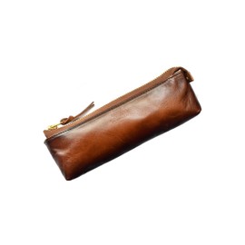 atelierCODEL Pencil Case, Leather, Tochigi Leather, Premium Leather Texture, Hand dyed brown, American Vintage