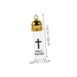 NOLITOY 2PCS Holy Water Bottles Baptism Containers with Cross Design Portable Blessing Water Vials for Church Decorations Christian and Worship Ceremonies