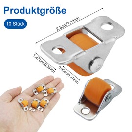 Pack of 10 Small Fixed Castors Wheel Castors Rubber Furniture Castors Transport Castors Mini Swivel Castors with Metal Plate for Furniture Appliances Equipment Tool Boxes Trolleys