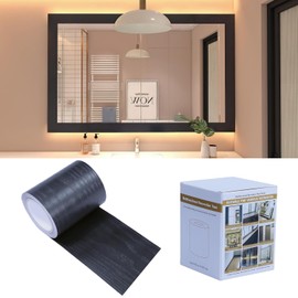 Wood Grain Removable PVC Waterproof Border Wall Decor Removable Self Adhesive Door Frame Window Frame Decoration Kitchen Bathroom Tiles Sticker Grain Trim Black 3.93 inch x 393 inch
