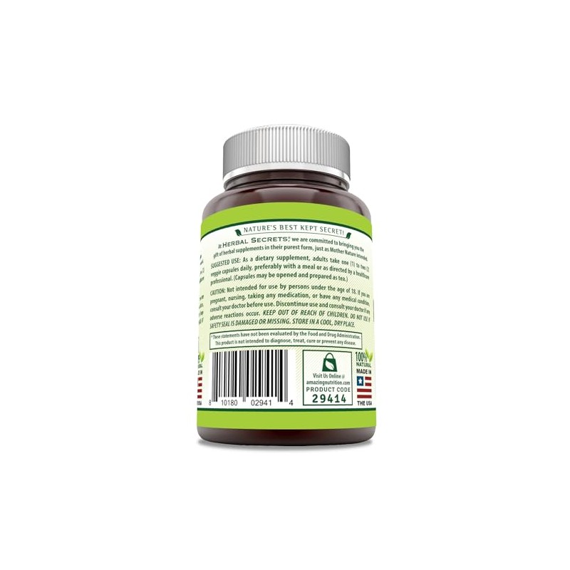 Herbal Secrets Raíz de Bardana 425 mg, 120 Cápsulas Vegetales