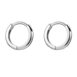 Minimalist Tiny Small Hoop Earrings for Women Girls 925 Sterling Silver Gold Plated Polished Mini Huggie Hoops Cartilage Cuff Helix Thin Wrap Hypoallergenic Simple Jewelry, Metal, No Gemstone