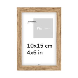 Pix FRAMES Picture Frame 10 x 15 cm - Wooden Frame for Photo - Frame with Acrylic Glass Panels - Frame for Hanging and Standing - Modern Photo Frame - Oak