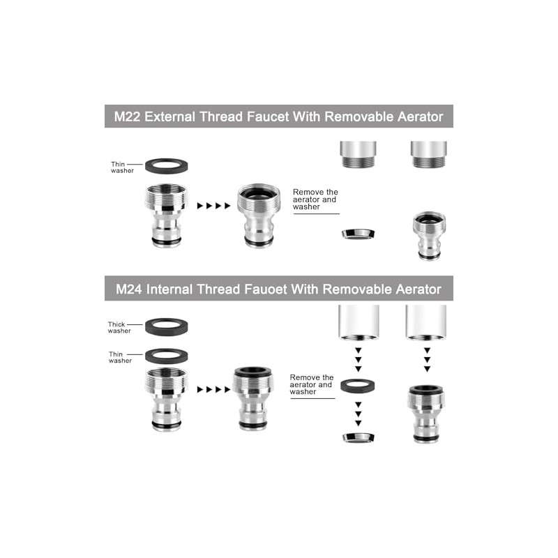 Faucet Quick Adapter Connector with Aerator,Sink Faucet to Shower Hose/Garden