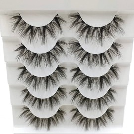 FQNing Lashes 7D False Lashes Fluffy Eyelash Soft Mink Lashes 15mm Five Pairs(15mm LS02)