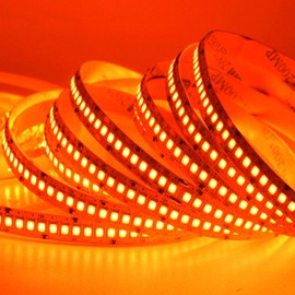 HAASHADA LED Strip Lights, DC12V 5m/16.4ft Dimmable 2835 LED Lights Strip, Super Bright 1200LEDs 24000LM LED Ribbon Strip Lights Non-Waterproof, 2 Times Brightness Than SMD 5050 (Orange)
