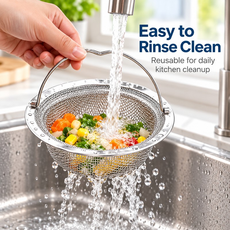 Stainless Steel Kitchen Sink Strainer Basket for Food Scraps –