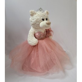 KINNEX COLLECTIONS SINCE 1997 20" Quince Anos Quinceanera Last Doll Teddy Bear with Dress (Centerpiece) ~ B16631N-30M (Rose Gold)