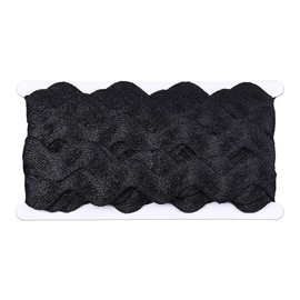 CABODYALS 10 Yards 1.57 Inch Black Rick Rack Trim RIC Rac Ribbon Wavy Sewing Bending Fringe Curved Wave Edge Trimming Ribbon for Sewing Making Craft Gift Wrapping Wedding Christmas Decor DIY Supplies