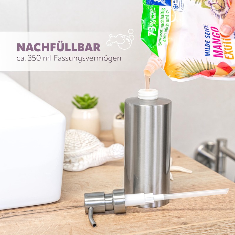Bremermann Piazza Bathroom Range - Stainless Steel Soap Dispenser
