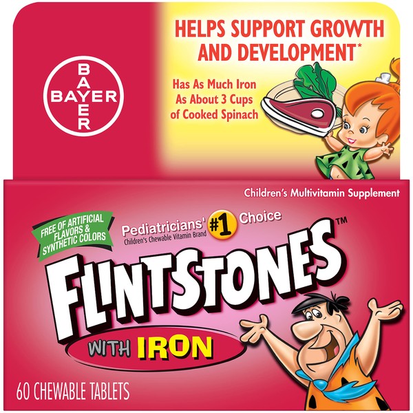 Flintstones Chewable Kids Vitamins with Iron, Multivitamin for Kids &