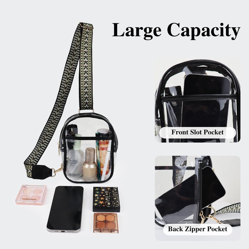 AdiStylinno Clear Sling Bag, PVC Crossbody Bag, Waterproof Shoulder Bags