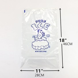 10 Count 8 Lb. Drawstring Closure 11 x 18 Ice Storage Bags, Reusable Ice Cubes Bags for BBQ Camping Freezer & Takeaway
