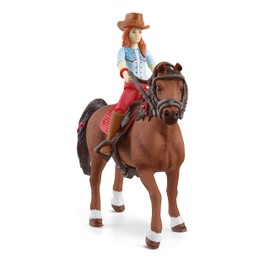 schleich 42539 Horse Club Hannah & Cayenne, from 5 Years, Horse Club Playset, 6 Pieces