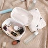RSRSLEII 3Pcs Aesthetic Cotton Quilted Drawstring Makeup Bag Set, Aesthetic