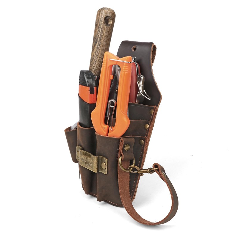 TOURBON Leather Tool Organizer Tool Holder Waist Belt Pouch for