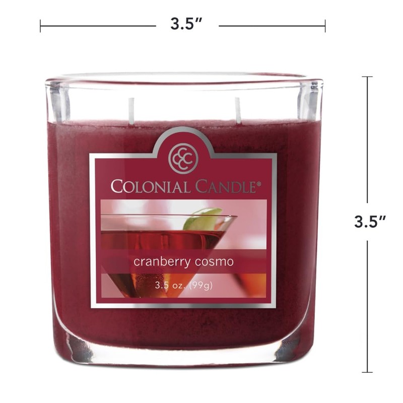 Colonial Candle Cranberry Cosmo Scented Jar Candle, 2 Wick, 3.5