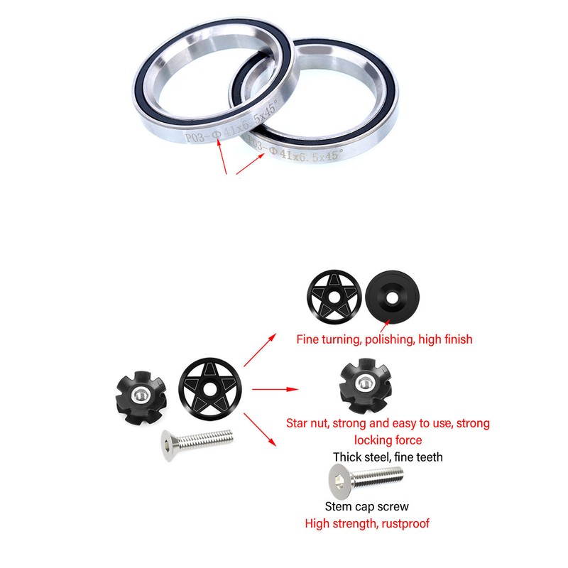 Bikes Headset Aluminum Alloy Double Bearings Colorfast Bicycle Front Fork