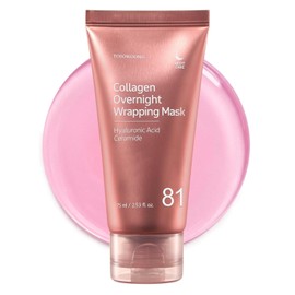 Tosowoong Collagen Overnight Wrapping Mask 81% Peel Off Facial 8 Types Hyaluronic Acid Anti-aging Elasticity and Moisture Korean Skin Care 75ml 2.53 fl.oz. / 토소웅 콜라겐 오버나이트 랩핑 마스크 81% 필 오프 페이셜 8가지 히알루론산 항노화 탄력 및 수분 공급 코리안 스킨케어 75ml  2.53 fl. oz.
