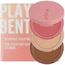Kaja 3-in-1 Blendable Sculpting Trio - Play Bento | Powder Blusher, Highlighter, and Cream Bronzer, 02 Cloud Latte