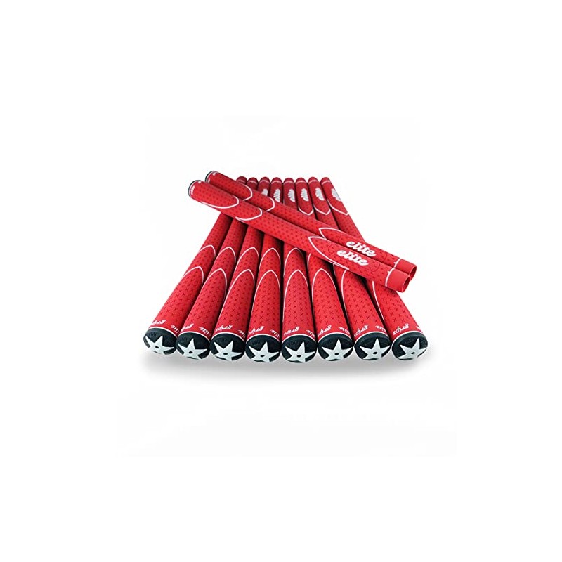 elitegrips X360 M60 Golf Grips, Set of 10, Red with