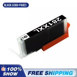 ONLYU PGI-280 XXL CLI-281XXL Ink Cartridge for Canon PIXMA TS8120 TS9120 PGI280 CLI281 - 1 x CLI-281 XXL BK
