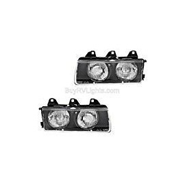 BuyRVlights Fleetwood Expedition 2000-2005 RV Motorhome Pair (Left & Right) Replacement Headlights Head Lights Front Lamps with Bulb