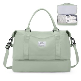 Travel Bag Women's Hand Luggage Bag Sports Bag Weekender Bag Swimming Bag Waterproof Travel Bag Duffle Bag Fitness Bag Training Bag Hospital Bag with Shoe Compartment, A6-White Green, travel bag