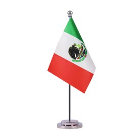 Krmkot Mexico Mexican Desk Flag Table Flag, Small Mini Mexico Mexican Desktop Flag,Miniature International World Country Flags,Festival Events Celebration,Office decoration(Mexico)