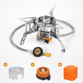 Camping Stove, ISFORU 6800W Windproof Backpacking Portable Outdoor Camping Furnace, Folding Camp Burner