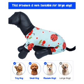 PET SHOW 4 Pack Small Dog Pajamas Spring Dog Clothes Doggies Soft Stretchy PJs Bee Ladybug Jumpsuit Puppy Cats Girl Boy Floral Onesies Outfits with Sleeve Pets Dachshund Costume(XS, Spring)