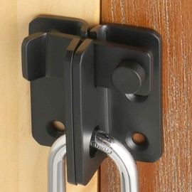 SAYAYO EMS3006R-B-FR Stainless Steel Door Bolt Small Lockable with Padlock Hole Latch Black for Gate, Window, Fence, Open Right