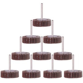 Rocaris 10 Pack Flap Wheel, 120 Grit for Rotary Tools，1/8 inch Shank (32X10X3)