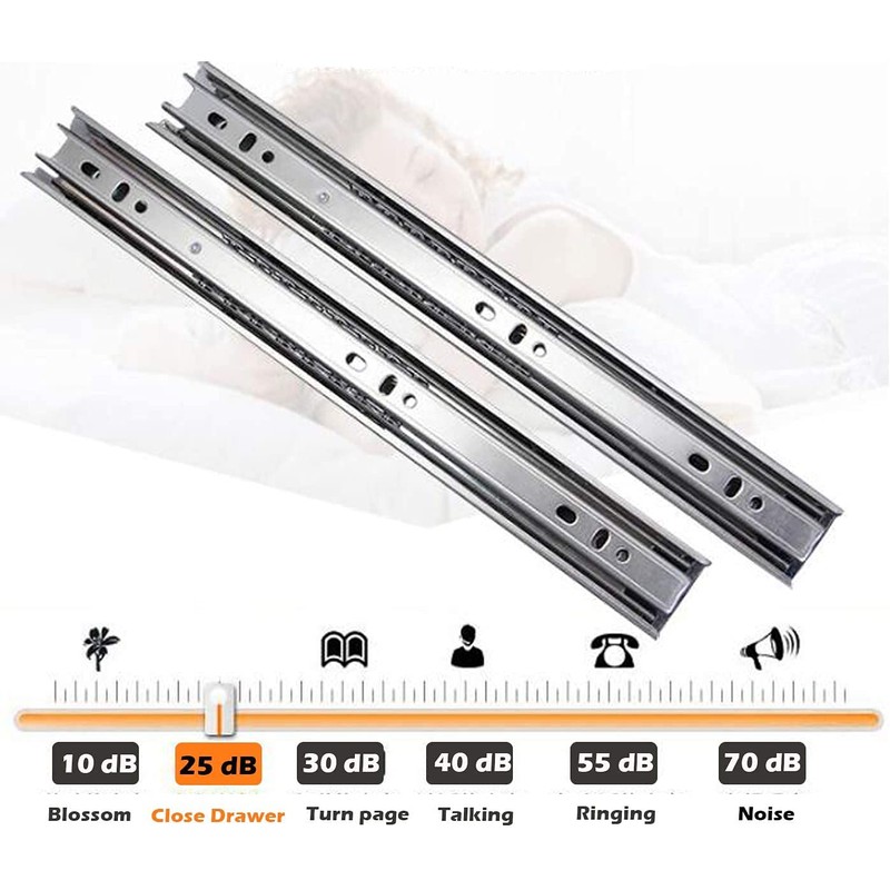 Gobrico 24-Inch Side Mounted Soft Close Drawer Slides Glides with