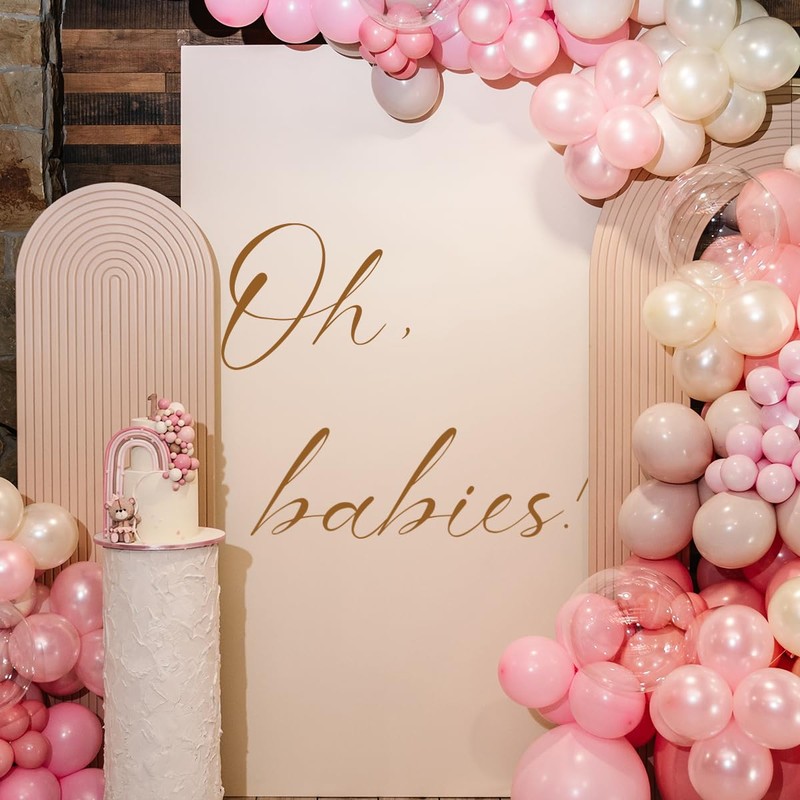 Oh Babies Sign Decal for Backdrop Gold Brown Large,Twins Baby