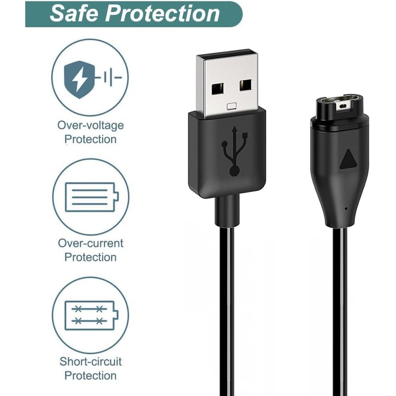 E ECSEM Charging Cable Compatible for Garmin Lily 2 Active