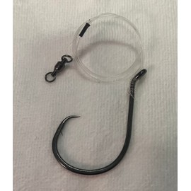 Apex Predator 50# Fluorocarbon Leader with Snelled Offset Circle Hook 6/0-12/0 Pack of 3 (10/0)